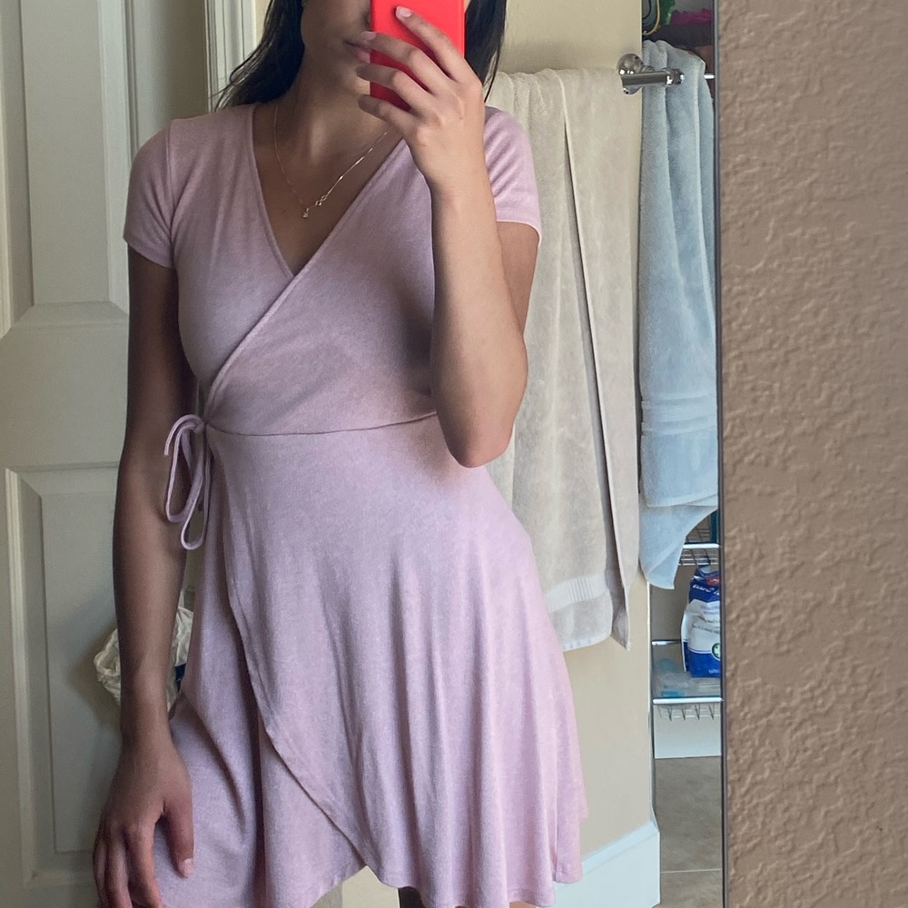 Forever 21 - ballerina wrap pink flowy dress